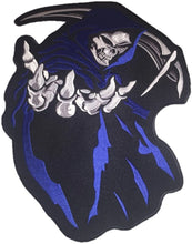 Load image into Gallery viewer, Large Hooded Grim Reaper Biker Jacket Patch Iron/Sew on 14" x 11" Iron/Sew on