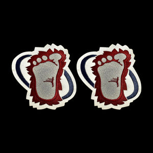 Lot of Two Colorado Avalanche Shoulder Jersey Patch Foot/Yeti Shoulder Patch