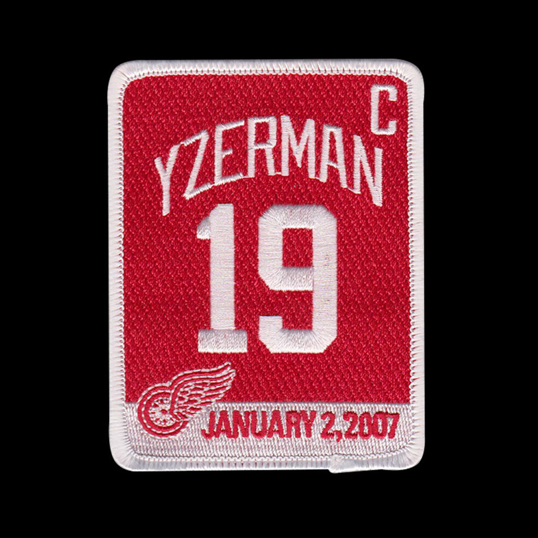 Steve Yzerman Retirement Jersey Patch Detriot Red Wings