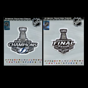 2021 Stanley Cup Final & Champions Tampa Bay Lightning Patch Lot of Two