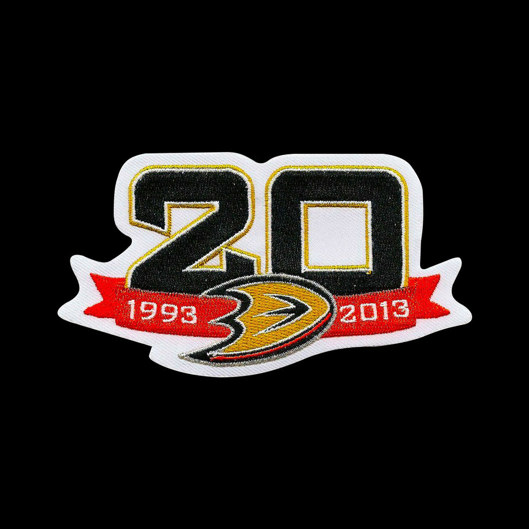 Anaheim Ducks 20th Anniversary Patch 1993 - 2013 Ducks Nhl Jersey Patch