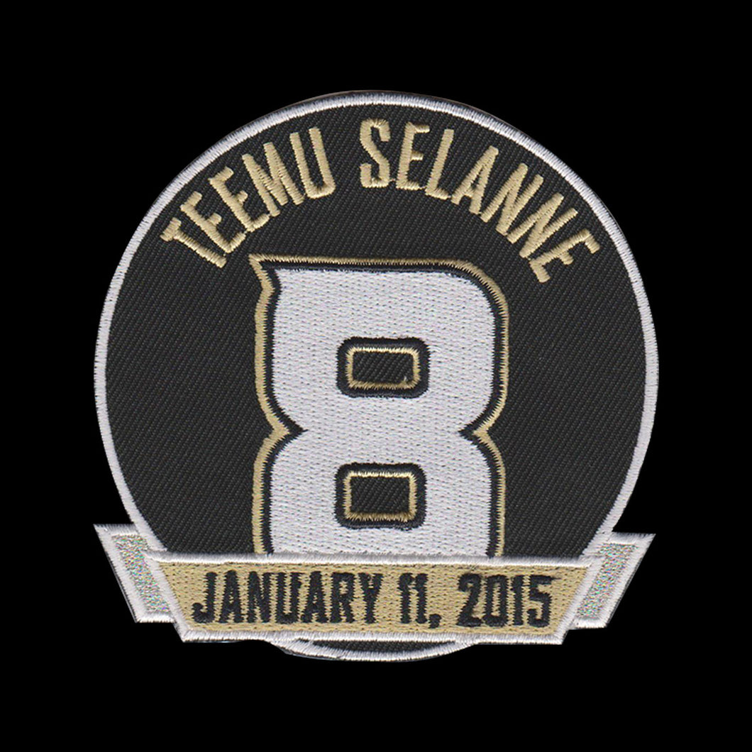 Teemu Selanne Retirement Patch # 8 Anaheim Ducks Jersey Patch January 11, 2015