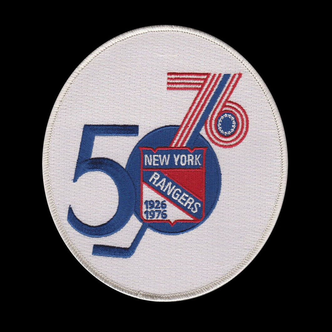 New York Rangers 50th Anniversary Patch Blue Jersey