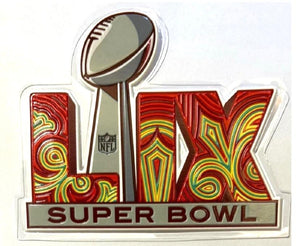 Super Bowl 59 Patch LIX Plastic Chrome Sew On