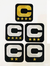 Load image into Gallery viewer, Black and gold  Captain C Patch 2.5&quot; x 2.5&quot; Iron/Sew on Eagles Raiders
