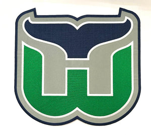 Hartford Whalers front logo jersey crest large 10 1/4" x 10 1/4" iron/sew on patch