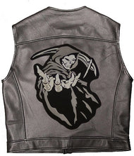 Load image into Gallery viewer, Large Hooded Grim Reaper Biker Jacket Patch Iron/Sew on 14" x 11" Iron/Sew on
