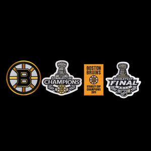 NHL Boston Bruins patches combo Logo, 2011 Champions,CH Banner, 2011 Stanley Cup