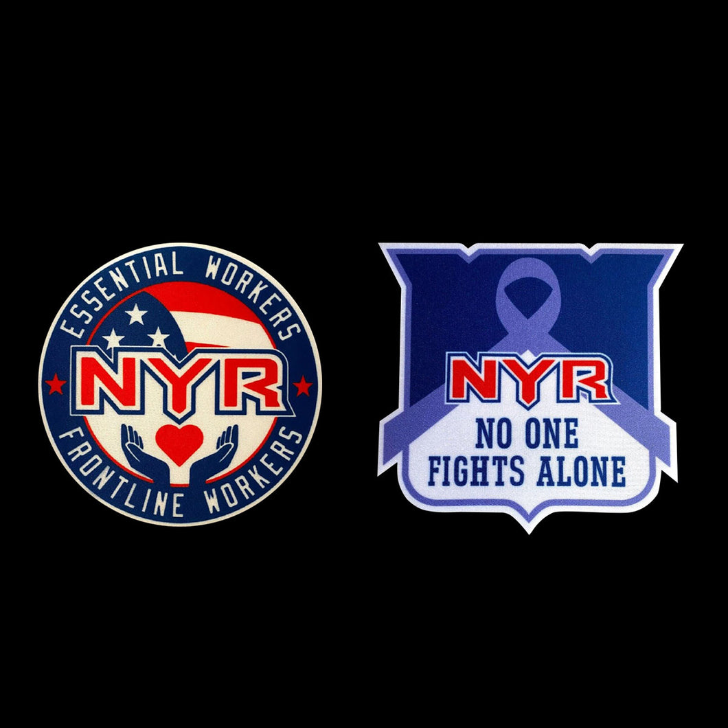 Lot of Two NHL New York Rangers No One Fights Alone and Essential Workers Patch