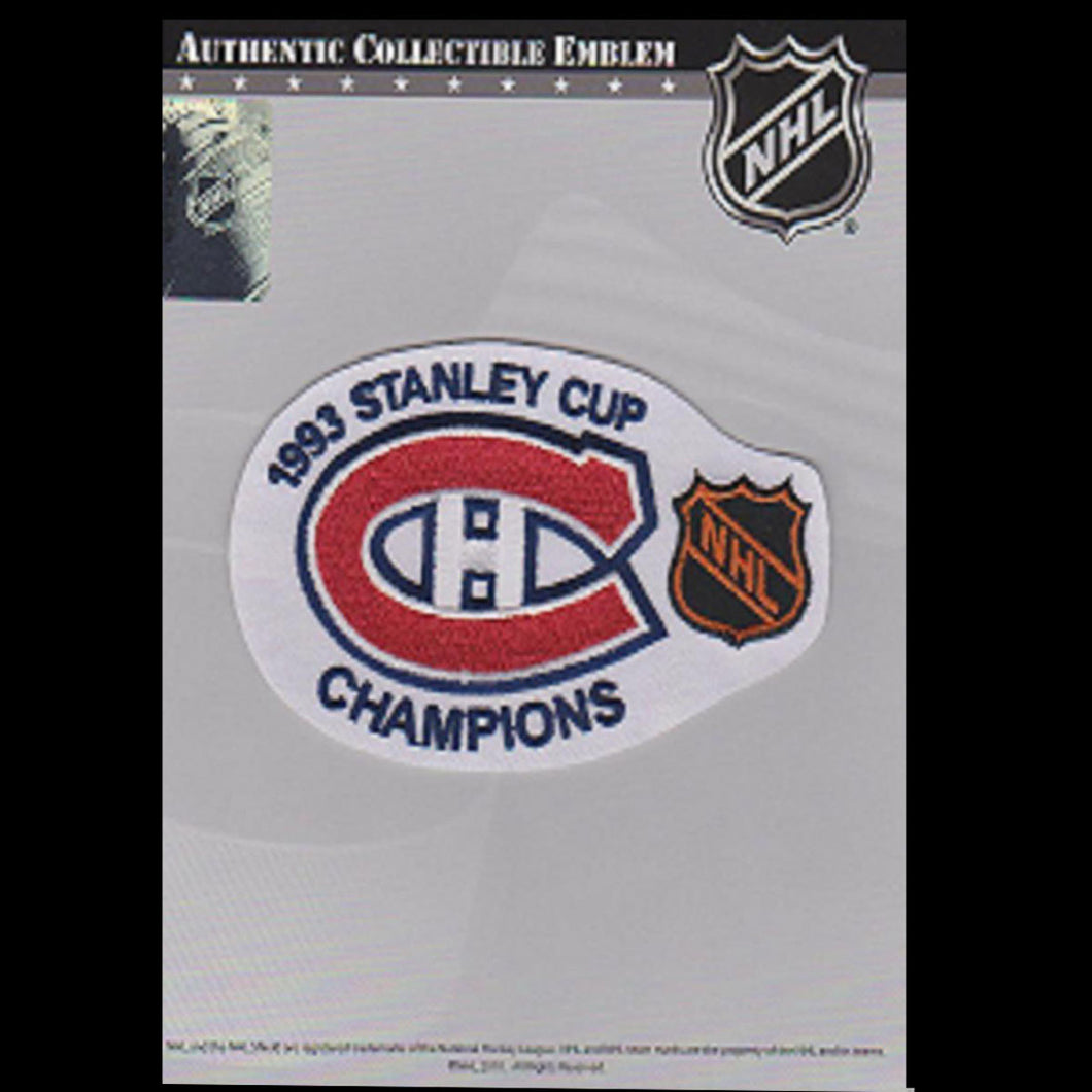 1993 NHL Stanley Cup Champions Patch Emblem Montreal Canadiens Jersey Patch