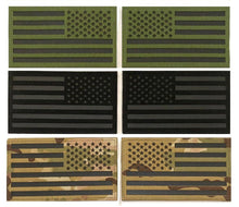 Load image into Gallery viewer, US Military Infrared IR USA Flag Patch Hook &amp; Loop Backing Camo/Green/Black
