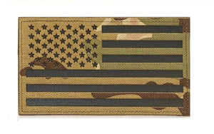 US Military Infrared IR USA Flag Patch Hook & Loop Backing Camo/Green/Black