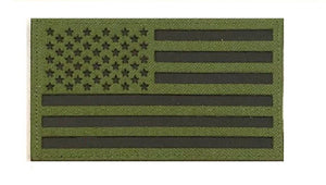 US Military Infrared IR USA Flag Patch Hook & Loop Backing Camo/Green/Black